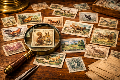 Les timbres anciens sur les animaux et la nature