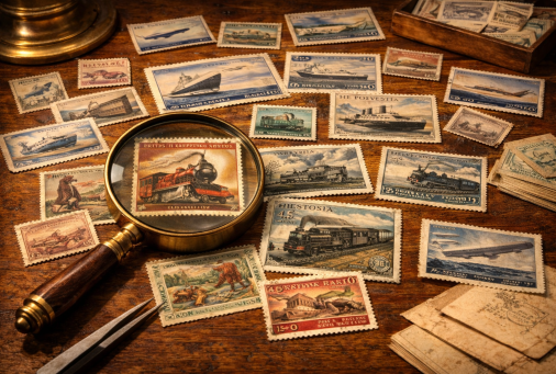 Les timbres anciens sur les transports : trains, bateaux et avions